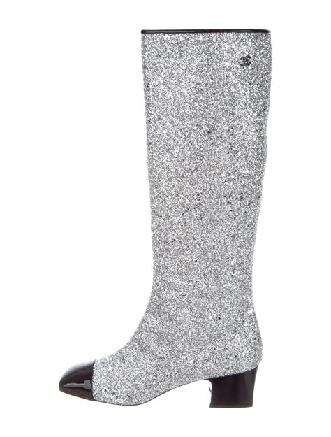 chanel boots glitter